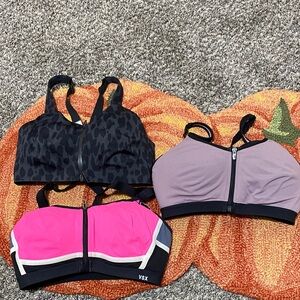 Victoria’s Secret Sports Bra Trio - Black, Pink, Lavender
